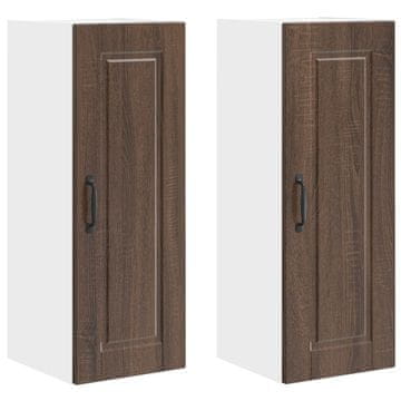 Vidaxl Omarica na steni PORTO 2 szt. Rjav hrast 30 x 31 x 80 cm
