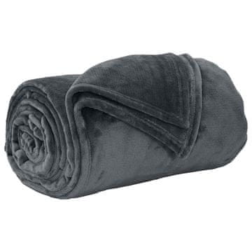 Vidaxl Odeja Temno siva 130 x 150 cm Flis
