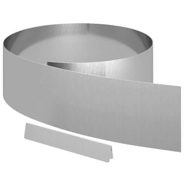 Vidaxl Robovi trave 4 szt. srebrna 450 x 0,05 x 20 cm Cinkana jeklena