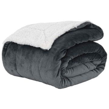 Vidaxl Odeja Temno siva 130 x 150 cm Flis