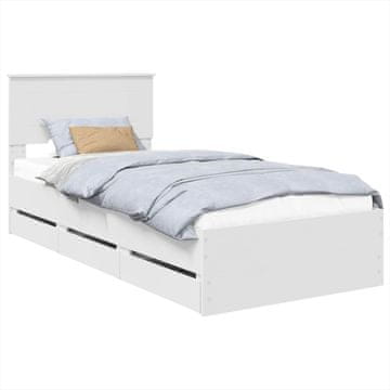 Vidaxl Konstrukcija postelje Bela 90 x 200 cm Inženirsko leseno