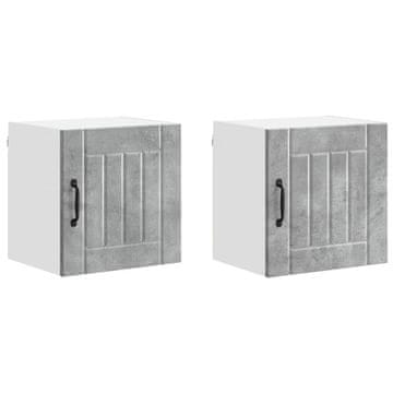Vidaxl Omarica na steni LUCCA 2 szt. Betonsko siva 40 x 31 x 40 cm