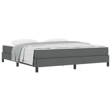 Vidaxl Postelja z vzmetnico z vzmetnico Temno siva 180 x 200 cm blago