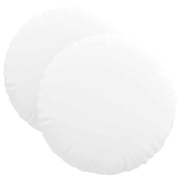 Vidaxl Sedežne blazine 2 szt. Bela Ø40 x 13 cm blago
