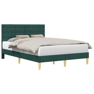 Vidaxl Konstrukcija postelje Temno zelena 140 x 190 cm Blago