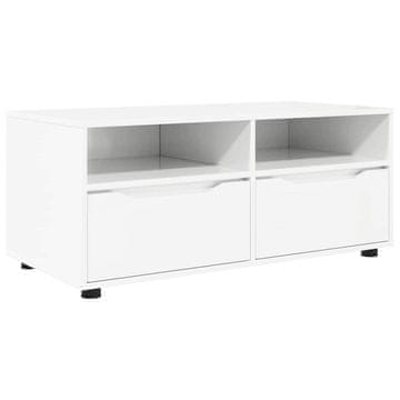 Vidaxl TV omarica Visok sijaj bela 100 x 48 x 43 cm Konstruiran les