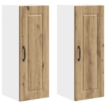 Vidaxl Omarica na steni PORTO 2 szt. Umetni hrast 30 x 31 x 80 cm