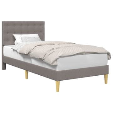 Vidaxl Konstrukcija postelje z vzglavjem Taupe 90 x 200 cm Blago