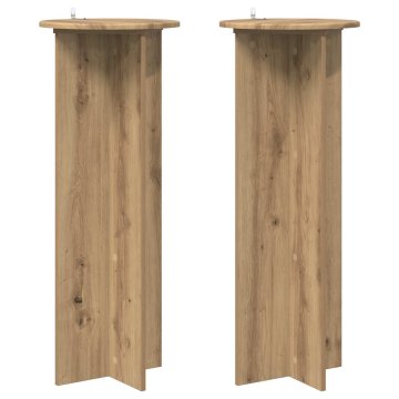 Vidaxl Stojalo za rastline 2 kos Artisan hrast Ø40 x 100 cm