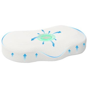 Vidaxl Blazina za vrat Enobarvna Bela 53 x 35 x 11 cm Spominska pena