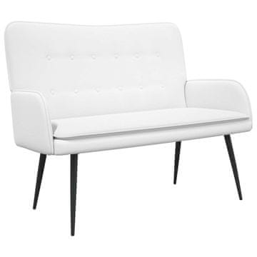 Vidaxl Kavč za 2 osebi Bela 115 x 61 x 87 cm Blago