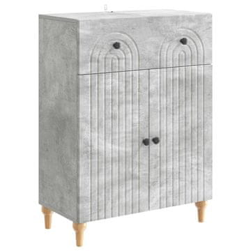 Vidaxl Strani šal Betonsko siva 66 x 34,5 x 90 cm Inženirski les