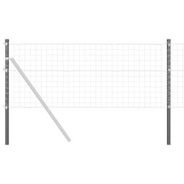 Vidaxl Steber ograje. 2 szt. Siva 100 cm Jeklo s prašnim premazom