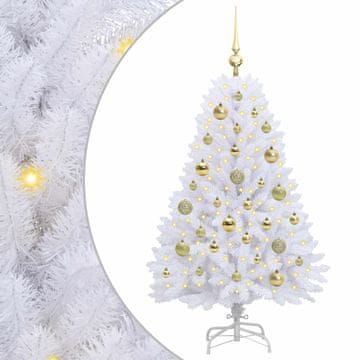 Vidaxl Umetno Zložljivo Božično Drevo Bela 120 cm PVC in jeklo