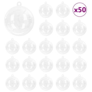 Vidaxl Set božičnih okraskov 50 szt. Transparentno Ø 5 cm