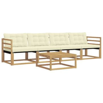 Vidaxl Zunanja garnitura za sedenje 5 szt. Bela in krem 79 x 79 x 37 cm