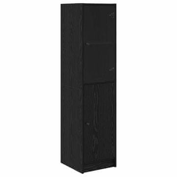 Vidaxl Visok predalnik Črna Orehovina 35 x 37 x 142 cm Konstruiran les