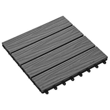 Vidaxl Tla za teraso 3D dizajn 11 szt. Siva 30 x 30 cm WPC