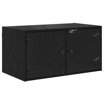 Vidaxl Omarica na steni Črna Orehovina 68 x 37 x 35 cm Konstruiran les