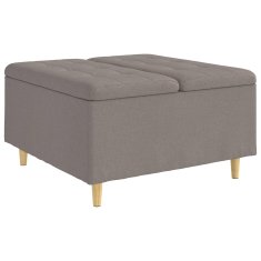 Vidaxl Ottoman s shranjevanjem Taupe 80 x 80 x 45 cm blago