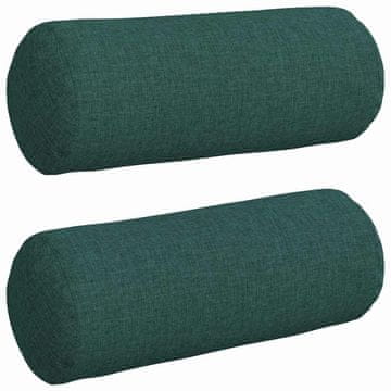 Vidaxl Blazine 2 kos blago Temno zelena Premer 15 x 40 cm