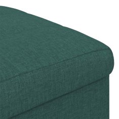 Vidaxl Ottoman s shranjevanjem Temno zelena 40 x 40 x 45 cm blago