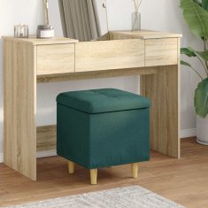 Vidaxl Ottoman s shranjevanjem Temno zelena 40 x 40 x 45 cm blago