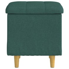 Vidaxl Ottoman s shranjevanjem Temno zelena 40 x 40 x 45 cm blago
