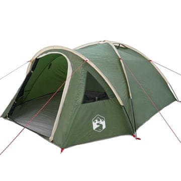 Vidaxl Šotor z dome 4 oseba 308 x 268 x 130 cm Zelena tafeta