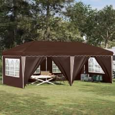 Vidaxl Zložljivi šotor za zabave 575 x 288 x 245 cm Rjava