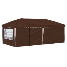 Vidaxl Zložljivi šotor za zabave 575 x 288 x 245 cm Rjava