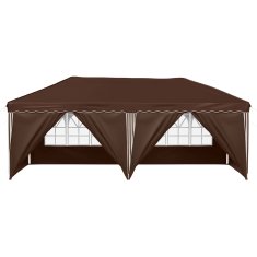 Vidaxl Zložljivi šotor za zabave 575 x 288 x 245 cm Rjava