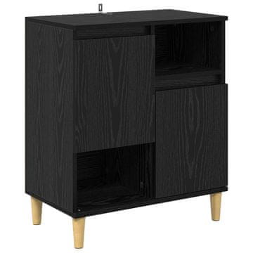 Vidaxl Strani šal Črni hrast 35 x 60 x 70 cm Konstruiran les