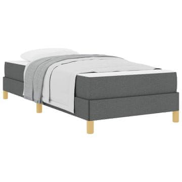 Vidaxl Postelja z vzmetnico z vzmetnico Temno siva 90 x 200 cm blago