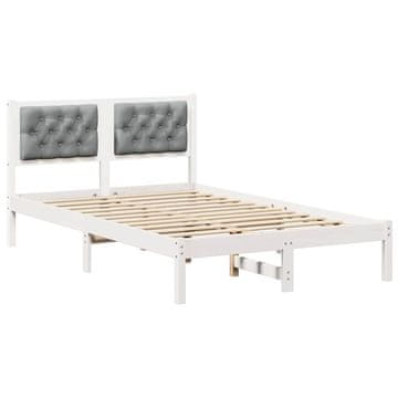 Vidaxl Konstrukcija postelje z vzglavjem Svetlo siva 135 x 190 cm