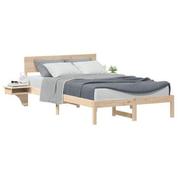 Vidaxl Konstrukcija postelje Rjava 135 x 190 cm Masivno borovo les