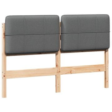 Vidaxl Tapecirano vzglavje z vzglavjem Rjava in svetlo siva 135 cm