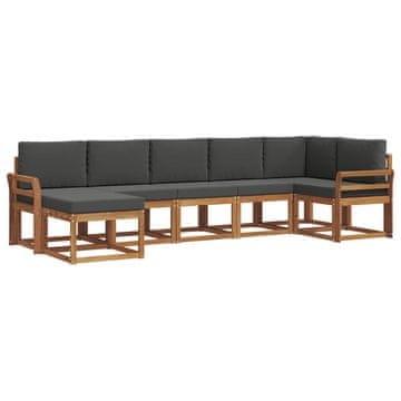 Vidaxl Zunanja garnitura za sedenje 7 szt. Naravna in antracitna