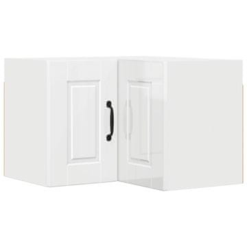 Vidaxl Omara za vogal PORTO Visok sijaj bela 57 x 57 x 40 cm