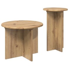 Vidaxl Komplet stranskih mizic 2 szt. Artisan hrast Inženirski les
