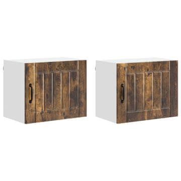 Vidaxl Omarica na steni LUCCA 2 szt. Dimljen hrast 50 x 31 x 40 cm
