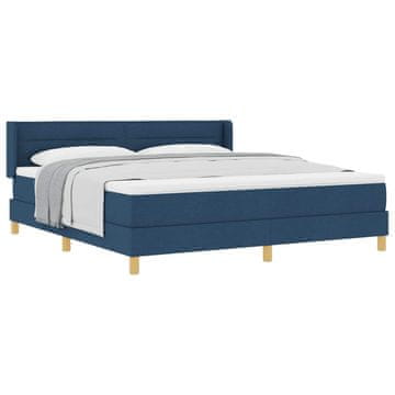 Vidaxl Postelja z vzmetnico z vzmetnico Modra 200 x 180 cm blago