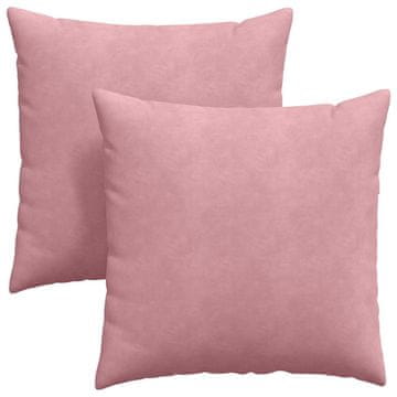 Vidaxl Blazine za kavč 2 szt. Roza 60 x 60 cm Žametna tkanina
