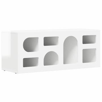 Vidaxl TV omarica Visok sijaj bela 100 x 35 x 40 cm Konstruiran les