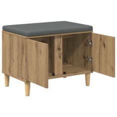 Vidaxl Haldna klop z blazino z vrati Obrtni Hrast 60 x 38 x 46 cm