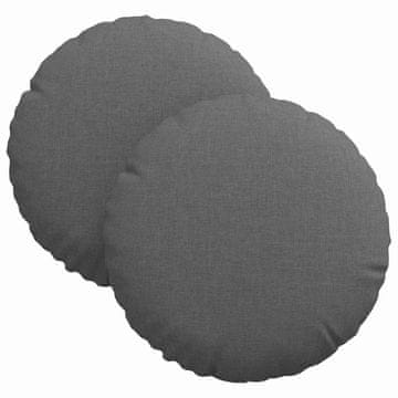 Vidaxl Sedežne blazine 2 szt. Temno siva Ø30 x 13 cm blago