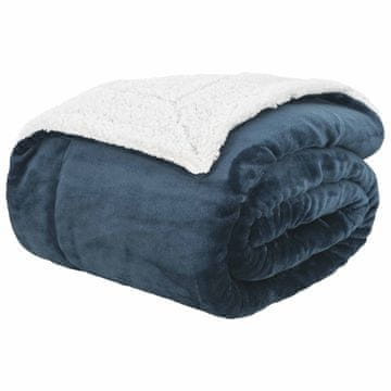Vidaxl Odeja Temno modra 240 x 270 cm Flis