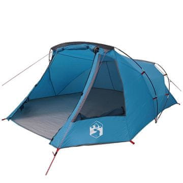 Vidaxl Tunelska šotor za 3 osebe Modra in siva 328 x 228 x 115 cm