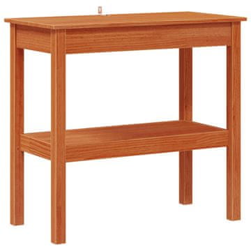 Vidaxl Konzolna miza Voskan Rjava 80 x 40 x 75 cm Masivna borovina