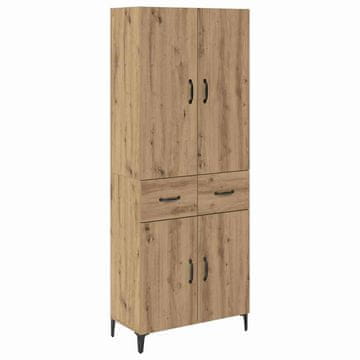 Vidaxl Visok predalnik Umetni hrast 69,5 x 34 x 180 cm Konstruiran les